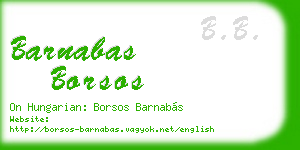barnabas borsos business card